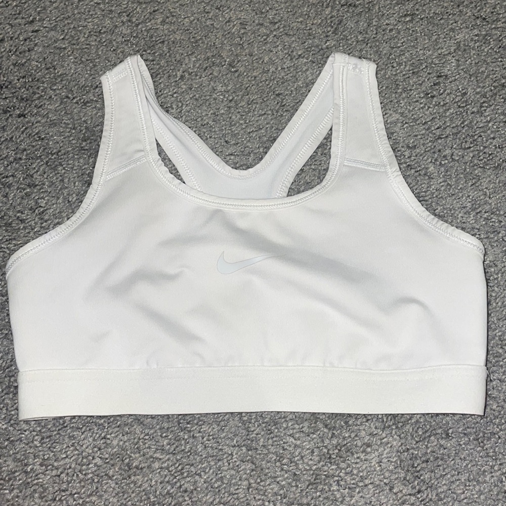 White Nike sports bra